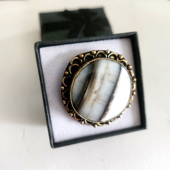 Natural Ocean Jasper Stone Ring Stone 925 Starling Silver Ring Handmade Ring Ama - Picture 1 of 1